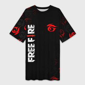 Платье-футболка 3D с принтом GARENA FREE FIRE в Новосибирске,  |  | free fire | freefire | garena | garena free fire | гарена | гарена фри фаер | фри фаер | фрифаер
