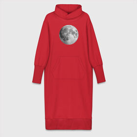 Платье удлиненное хлопок с принтом Полнолуние Лунная фаза в Новосибирске,  |  | луна | луна круглая | лунная фаза | планета | полнолуние