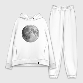 Женский костюм хлопок Oversize с принтом Полнолуние Лунная фаза в Новосибирске,  |  | луна | луна круглая | лунная фаза | планета | полнолуние