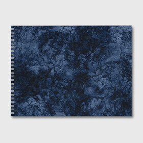 Альбом для рисования с принтом Темно-синяя текстура камня  в Новосибирске, 100% бумага
 | матовая бумага, плотность 200 мг. | абстрактный | модный | молодежный | мрамор | мраморный узор | синий | современный