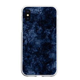 Чехол для iPhone XS Max матовый с принтом Темно-синяя текстура камня  в Новосибирске, Силикон | Область печати: задняя сторона чехла, без боковых панелей | абстрактный | модный | молодежный | мрамор | мраморный узор | синий | современный