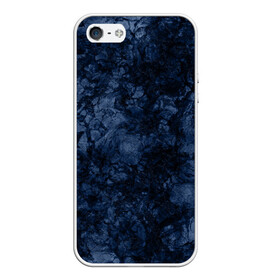 Чехол для iPhone 5/5S матовый с принтом Темно-синяя текстура камня  в Новосибирске, Силикон | Область печати: задняя сторона чехла, без боковых панелей | абстрактный | модный | молодежный | мрамор | мраморный узор | синий | современный