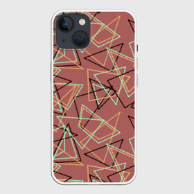 Чехол для iPhone 13 с принтом Террактовый геометрический в Новосибирске,  |  | абстрактный | геометрические фигуры | геометрический узор | молодежный | современный | терракотовый