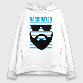 Женское худи Oversize хлопок с принтом Vaccinated в Новосибирске, френч-терри — 70% хлопок, 30% полиэстер. Мягкий теплый начес внутри —100% хлопок | боковые карманы, эластичные манжеты и нижняя кромка, капюшон на магнитной кнопке | coronavirus | covid19 | virus | вакцина | вакцинация | вирус | грипп | заражение | здоровье | иммунитет | инфекция | карантин | корона | коронавирус | маска | пандемия | прививка | самоизоляция | спутник