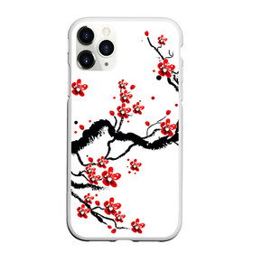Чехол для iPhone 11 Pro Max матовый с принтом САКУРА ЦВЕТЁТ И БЛАГАУХАЕТ в Новосибирске, Силикон |  | ветвь | дерево | сакура | цветы | япония