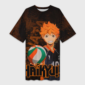 Платье-футболка 3D с принтом Хината Волейбол в Новосибирске,  |  | haikyu | haikyuu | hinata | shoyo | волейбол | коротыш | маленький гигант | приманка | се | хината | шое