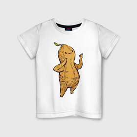 Детская футболка хлопок с принтом Арахис в Новосибирске, 100% хлопок | круглый вырез горловины, полуприлегающий силуэт, длина до линии бедер | арахис | арт | мило | милота | орех | орехи | рисунок | свежие орехи | свежий орех | свежий продукт
