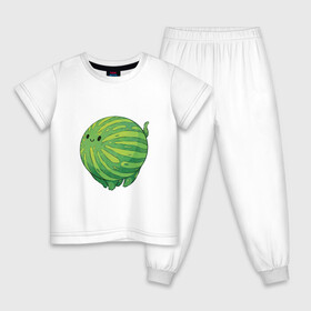 Детская пижама хлопок с принтом Арбуз в Новосибирске, 100% хлопок |  брюки и футболка прямого кроя, без карманов, на брюках мягкая резинка на поясе и по низу штанин
 | Тематика изображения на принте: арбуз | арт | мило | милота | рисунок | свежая ягода | свежие ягоды | свежий продукт | ягода | ягоды