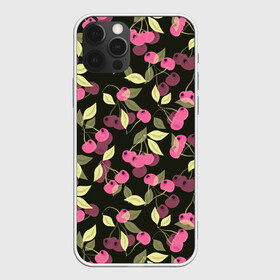 Чехол для iPhone 12 Pro Max с принтом Вишневый сад  в Новосибирске, Силикон |  | вишневый | вишня | детский | для девочки | малышам | розовый | черный | ягоды