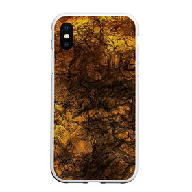 Чехол для iPhone XS Max матовый с принтом Абстрактный узор текстура в Новосибирске, Силикон | Область печати: задняя сторона чехла, без боковых панелей | Тематика изображения на принте: каменный узор | камень | коричневый | маскировочный | милитари | мраморный | темный оранжевый | черный и оранжевый