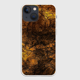 Чехол для iPhone 13 mini с принтом Абстрактный узор текстура в Новосибирске,  |  | каменный узор | камень | коричневый | маскировочный | милитари | мраморный | темный оранжевый | черный и оранжевый