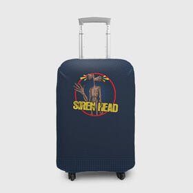 Чехол для чемодана 3D с принтом SIRENHEAD vector style в Новосибирске, 86% полиэфир, 14% спандекс | двустороннее нанесение принта, прорези для ручек и колес | creepypasta | scp | siren head | sirenhead | крипипаста | монстр | сиреноголовый