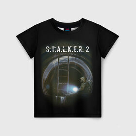 Детская футболка 3D с принтом Катакомбы | С.Т.А.Л.К.Е.Р 2 в Новосибирске, 100% гипоаллергенный полиэфир | прямой крой, круглый вырез горловины, длина до линии бедер, чуть спущенное плечо, ткань немного тянется | chernobyl | pripyat | s.t.a.l.k.e.r. 2 | shadow of chernobyl | stalker | stalker 2 | воля | меченый | припять | свобода | свобода воля | сталкер | сталкер 2 | тени чернобыля | чернобыль