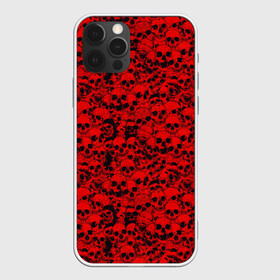 Чехол для iPhone 12 Pro Max с принтом Красные черепа в Новосибирске, Силикон |  | osteology | red skulls | skull | жуткие черепа | черепа | черепа в красном окрасе