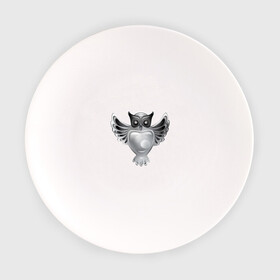 Тарелка с принтом Серебряная сова в Новосибирске, фарфор | диаметр - 210 мм
диаметр для нанесения принта - 120 мм | геральдика | птицы | с совой | серебро | сова | талисман | украшение