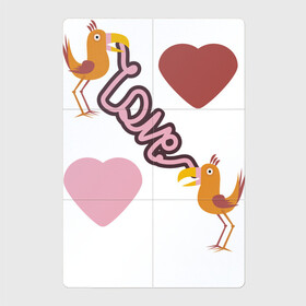Магнитный плакат 2Х3 с принтом Любовь в Новосибирске, Полимерный материал с магнитным слоем | 6 деталей размером 9*9 см | Тематика изображения на принте: любовь | надпись на английском | попугаи | птицы | сердца