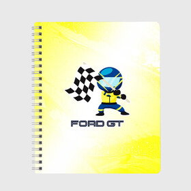 Тетрадь с принтом Ford - Racing в Новосибирске, 100% бумага | 48 листов, плотность листов — 60 г/м2, плотность картонной обложки — 250 г/м2. Листы скреплены сбоку удобной пружинной спиралью. Уголки страниц и обложки скругленные. Цвет линий — светло-серый
 | auto | ford | logo | moto | motors | pro | racing | symbol | авто | автомобиль | гонки | знак | лого | логотип | логотипы | марка | машина | мото | моторс | символ | символы | форд