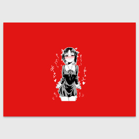 Поздравительная открытка с принтом Госпожа Кагуя сердится бака в Новосибирске, 100% бумага | плотность бумаги 280 г/м2, матовая, на обратной стороне линовка и место для марки
 | ahegao | anime | chika | girl | kaguya | love is war kaguya sama | manga | sempai | senpai | аниме | госпожа кагуя | госпожа кагуя в любви как на войне | девочка | девушка | кагуя | манга | цундере | чика