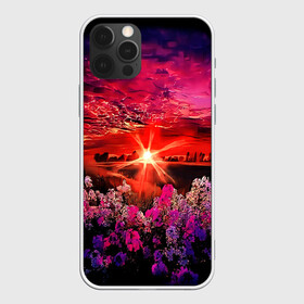 Чехол для iPhone 12 Pro Max с принтом МАЛИНОВЫЙ ЗАКАТ в Новосибирске, Силикон |  | Тематика изображения на принте: деревья | лес | луг | лучи | небо | облака | пейзаж | поле | природа | рисунок | солнце | цветы
