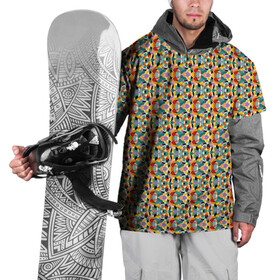 Накидка на куртку 3D с принтом Цветные фигуры в Новосибирске, 100% полиэстер |  | абстрактный | мозаика | палитра | паттерн | пятна | фигуры