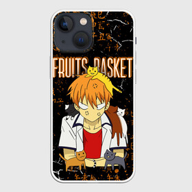 Чехол для iPhone 13 mini с принтом FRUITS BASKET   КЁ СОМА в Новосибирске,  |  | anime | cat. | fruits basket | kyokyo | kyonkichi | kyonkyon | lucky kyou | аниме | кё сома | корзинка фруктов | кот