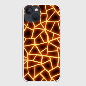 Чехол для iPhone 13 с принтом Огненная геометрия в Новосибирске,  |  | 3д | abstract | fire | flame | geometry stripes | neon | polygonal | абстрактная геометрия | геометрические фигуры | линии | мозаика | неон | огонь | орнамент | пламя | полигон | полосы | светящиеся | текстура | треугольники