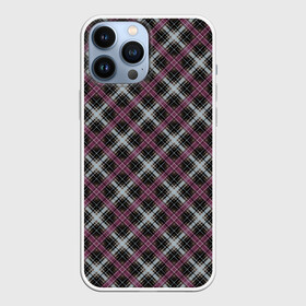 Чехол для iPhone 13 Pro Max с принтом Темный серый узор в клетку в Новосибирске,  |  | бордовый и серый | клетка | клетчатый узор | плед | серный | темный | шотландка