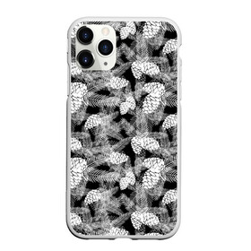 Чехол для iPhone 11 Pro матовый с принтом Черно-белый узор шишки в Новосибирске, Силикон |  | Тематика изображения на принте: елка | кедровый | лесной | модный | природа | тайга | черно белый | шишки