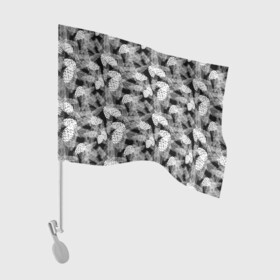 Флаг для автомобиля с принтом Черно-белый узор шишки в Новосибирске, 100% полиэстер | Размер: 30*21 см | Тематика изображения на принте: елка | кедровый | лесной | модный | природа | тайга | черно белый | шишки