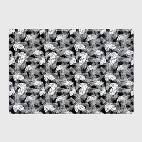 Магнитный плакат 3Х2 с принтом Черно-белый узор шишки в Новосибирске, Полимерный материал с магнитным слоем | 6 деталей размером 9*9 см | Тематика изображения на принте: елка | кедровый | лесной | модный | природа | тайга | черно белый | шишки