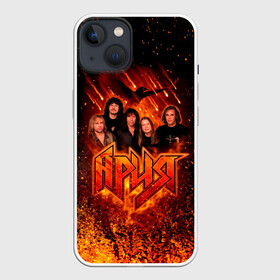 Чехол для iPhone 13 с принтом Ария в огне в Новосибирске,  |  | aria | arthur berkut | heavy metal | mikhail zhitnyakov | rock group | valery kipelov | ария | артур беркут | валерий кипелов | виталий дубинин | владимир холстинин | кипелов | маврин | максим удалов | мастер | михаил житняков