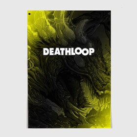 Постер с принтом Deathloop - Hyperbeast в Новосибирске, 100% бумага
 | бумага, плотность 150 мг. Матовая, но за счет высокого коэффициента гладкости имеет небольшой блеск и дает на свету блики, но в отличии от глянцевой бумаги не покрыта лаком | death | deathloop | game | games | hyperbeast | loop | дэслуп | дэт | дэтлуп | знак | игра | игры | лого | луп | мертвая | пелтя | символ