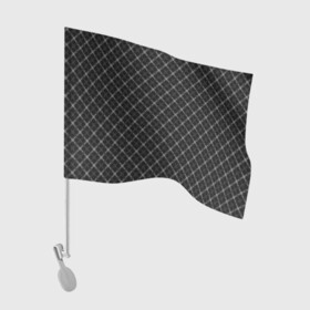 Флаг для автомобиля с принтом Серо-черный плед  в Новосибирске, 100% полиэстер | Размер: 30*21 см | клетка | клетчатый узор | молодежный | мужской | рубашечный | серный | черный | шотландка