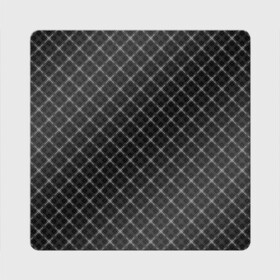 Магнит виниловый Квадрат с принтом Серо-черный плед  в Новосибирске, полимерный материал с магнитным слоем | размер 9*9 см, закругленные углы | клетка | клетчатый узор | молодежный | мужской | рубашечный | серный | черный | шотландка