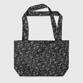 Пляжная сумка 3D с принтом Геометрический серый узор  в Новосибирске, 100% полиэстер | застегивается на металлическую кнопку; внутренний карман застегивается на молнию. Стенки укреплены специальным мягким материалом, чтобы защитить содержимое от несильных ударов
 | абстрактный | геометрический | мозаика | серый | современный | темный серый | черно белый