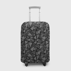 Чехол для чемодана 3D с принтом Геометрический серый узор  в Новосибирске, 86% полиэфир, 14% спандекс | двустороннее нанесение принта, прорези для ручек и колес | абстрактный | геометрический | мозаика | серый | современный | темный серый | черно белый