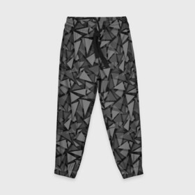 Детские брюки 3D с принтом Геометрический серый узор  в Новосибирске, 100% полиэстер | манжеты по низу, эластичный пояс регулируется шнурком, по бокам два кармана без застежек, внутренняя часть кармана из мелкой сетки | абстрактный | геометрический | мозаика | серый | современный | темный серый | черно белый