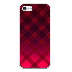 Чехол для iPhone 5/5S матовый с принтом Геометрический абстрактный узо в Новосибирске, Силикон | Область печати: задняя сторона чехла, без боковых панелей | абстрактный | геометрический | градиентный | клетчатый | красный | красный в клетку | плед | темный красный