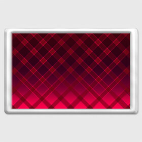 Магнит 45*70 с принтом Геометрический абстрактный узо в Новосибирске, Пластик | Размер: 78*52 мм; Размер печати: 70*45 | абстрактный | геометрический | градиентный | клетчатый | красный | красный в клетку | плед | темный красный
