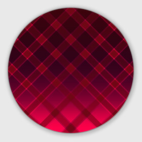 Коврик для мышки круглый с принтом Геометрический абстрактный узо в Новосибирске, резина и полиэстер | круглая форма, изображение наносится на всю лицевую часть | абстрактный | геометрический | градиентный | клетчатый | красный | красный в клетку | плед | темный красный