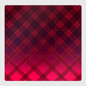 Магнитный плакат 3Х3 с принтом Геометрический абстрактный узо в Новосибирске, Полимерный материал с магнитным слоем | 9 деталей размером 9*9 см | абстрактный | геометрический | градиентный | клетчатый | красный | красный в клетку | плед | темный красный