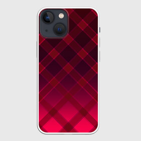 Чехол для iPhone 13 mini с принтом Геометрический абстрактный узо в Новосибирске,  |  | абстрактный | геометрический | градиентный | клетчатый | красный | красный в клетку | плед | темный красный