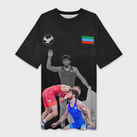 Платье-футболка 3D с принтом Dagestan wrestling (Uguev) в Новосибирске,  |  | dagestan | freestyle | team | uguev | wrestling | борьба | вольная | дагестан | завур | заур | кавказ | олимпийский | республика | сборная | угуев | федерация | хасавюрт | чемпион