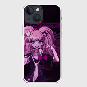 Чехол для iPhone 13 mini с принтом Джунко Эношима Данганронпа в Новосибирске,  |  | danganronpa | enoshima | enoshima junko | junko | monokuma | аниме | данганронпа | джунко | джунко эношима | злодейка | монокума | эношима