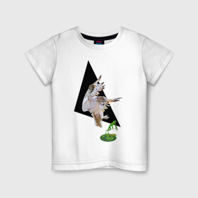 Детская футболка хлопок с принтом Сова в деле в Новосибирске, 100% хлопок | круглый вырез горловины, полуприлегающий силуэт, длина до линии бедер | арт | дикие животные | дикие звери | дикие птицы | животное | животные | лягушка | охота | природа | птица | птицы | рисунок | сова