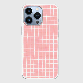 Чехол для iPhone 13 Pro с принтом Клетка волнистая в Новосибирске,  |  | cell | check | geometry | girl | plaid | school | геометрия | девочкам | детям | квадраты | клетка | клеточка | клетчатый | линии | пастельный | полосы | розовая клетка | розовый | текстура | узор в клетку | школа