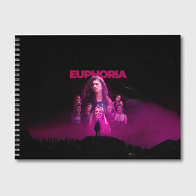 Альбом для рисования с принтом Euphoria team в Новосибирске, 100% бумага
 | матовая бумага, плотность 200 мг. | euphoria | serial | джулс | зендея | ру беннетт | сериал | сериалы | хантер шефер | эйфория