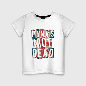 Детская футболка хлопок с принтом Punks not dead в Новосибирске, 100% хлопок | круглый вырез горловины, полуприлегающий силуэт, длина до линии бедер | alternative | music | punk | punks not dead | rock | альтернатива | музыка | панк | панки не умерают | панкс нот дэд | рок