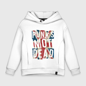 Детское худи Oversize хлопок с принтом Punks not dead в Новосибирске, френч-терри — 70% хлопок, 30% полиэстер. Мягкий теплый начес внутри —100% хлопок | боковые карманы, эластичные манжеты и нижняя кромка, капюшон на магнитной кнопке | Тематика изображения на принте: alternative | music | punk | punks not dead | rock | альтернатива | музыка | панк | панки не умерают | панкс нот дэд | рок