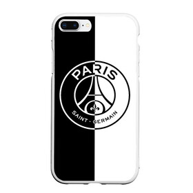 Чехол для iPhone 7Plus/8 Plus матовый с принтом ФК ПСЖ / PSG BLACK & WHITE в Новосибирске, Силикон | Область печати: задняя сторона чехла, без боковых панелей | Тематика изображения на принте: paris saint germain | psg | saint | sport | париж | псг | спорт | футбол